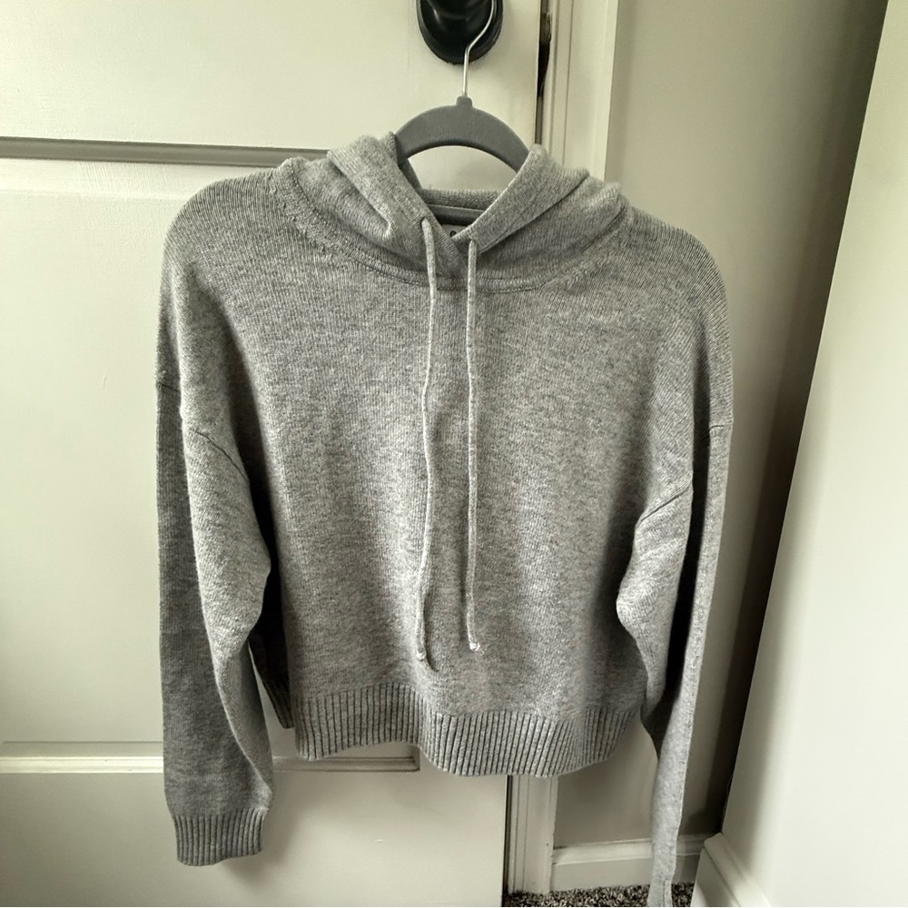 Athleta wool Cashmere Blend Gray Hooded Sweater